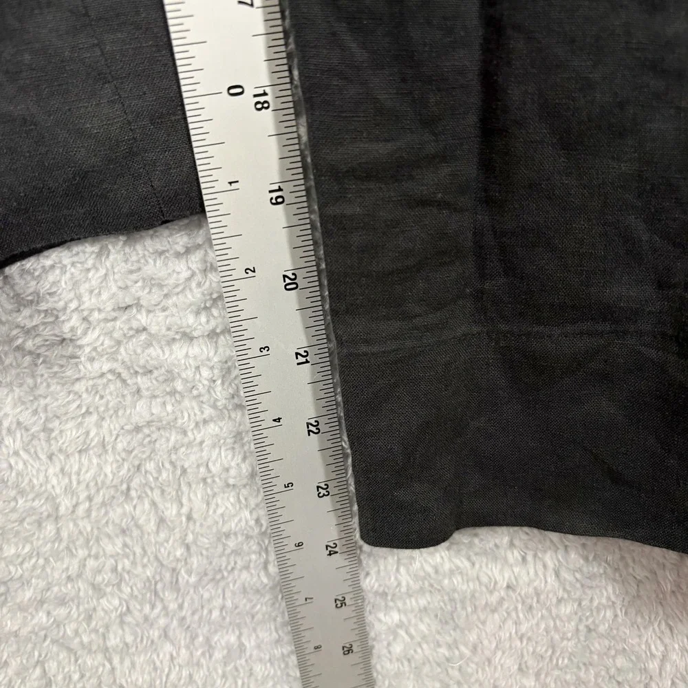 Everlane Linen Picnic Straight Leg Jumpsuit Size 0 Black Sleeveless Button Front